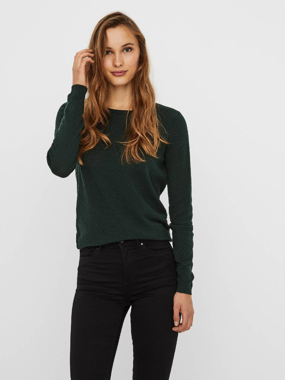 VERO MODA Sweater 'VMCare' in Emerald Fabrik Onlineshop