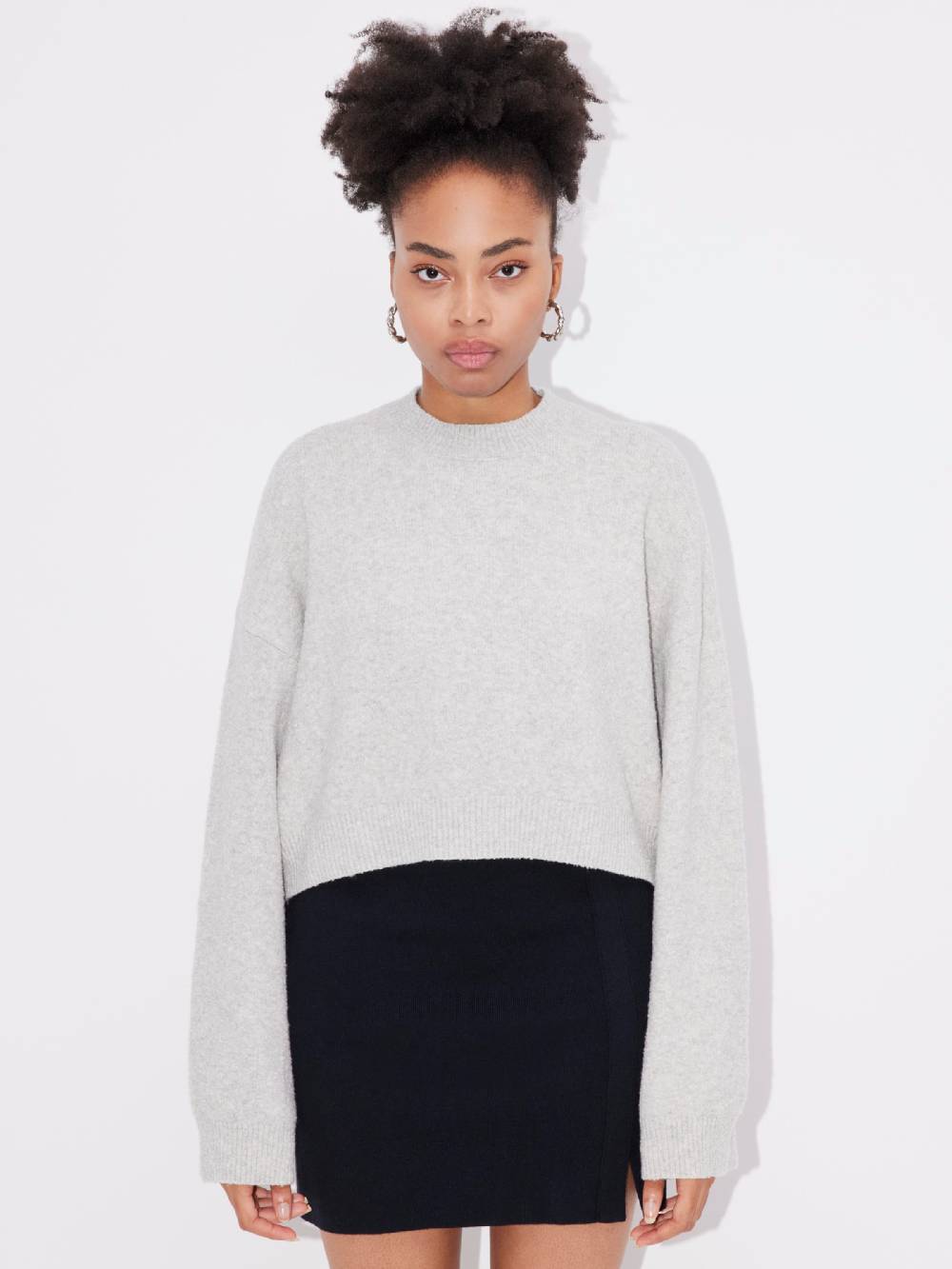 LeGer by Lena Gercke Sweater 'Elwine' in Mottled Grey Weihnachtsangebot