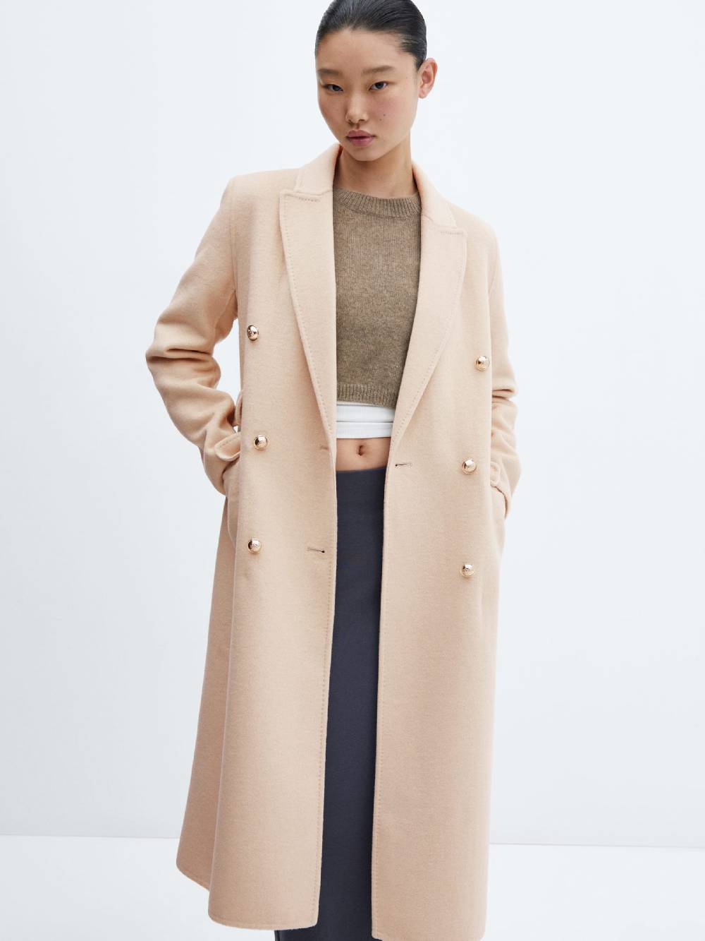MANGO Winter Coat in Beige Fabrikladen