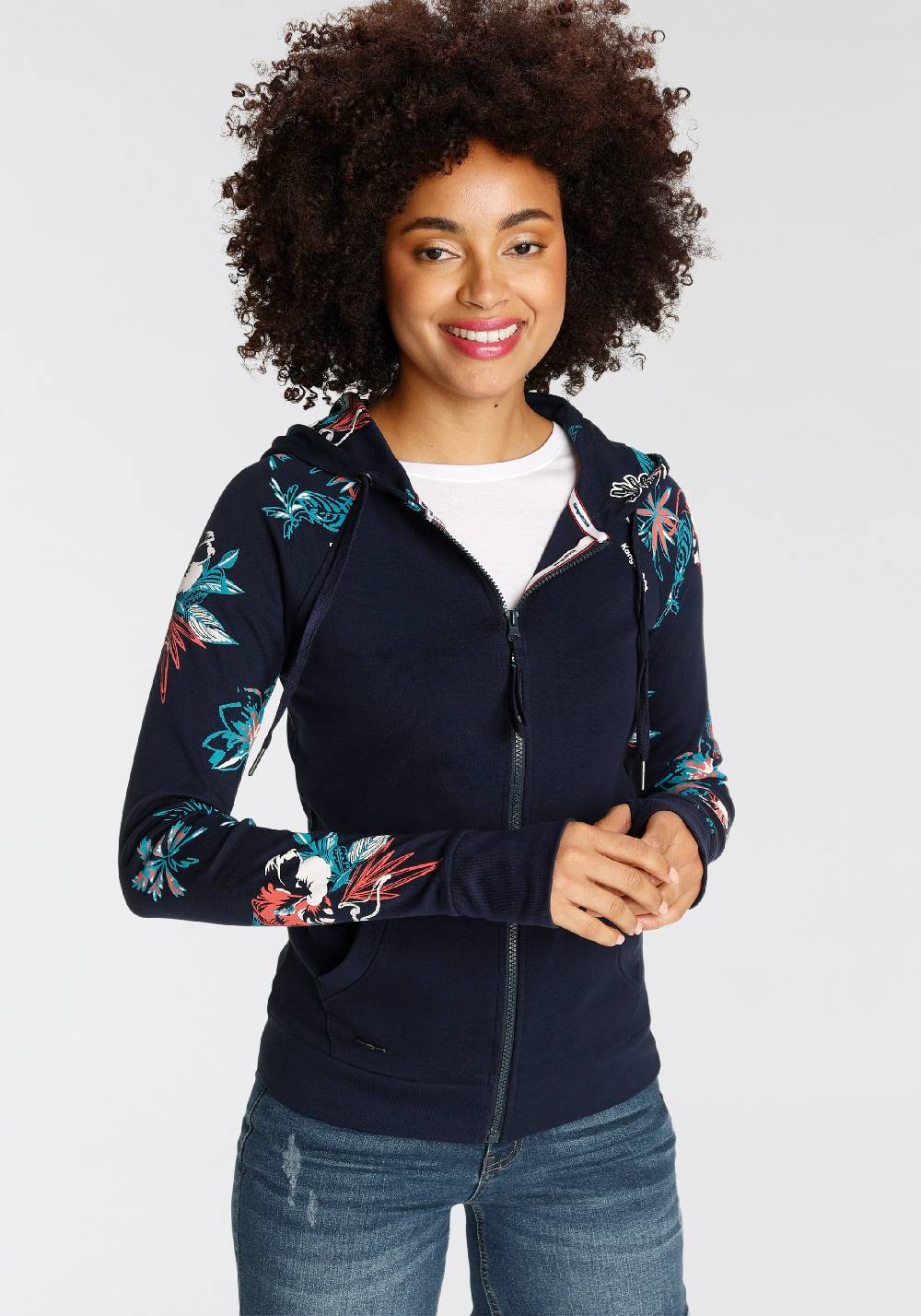 KangaROOS Zip-Up Hoodie in Blue, Marine Blue Osterangebot