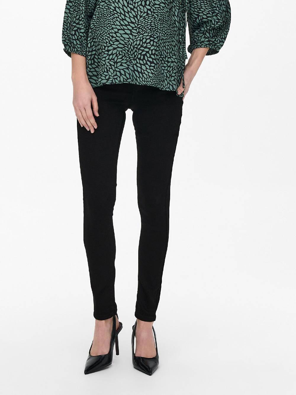 Only Maternity Skinny Jeggings 'OLMRAIN' in Black Denim Super Sparpreis