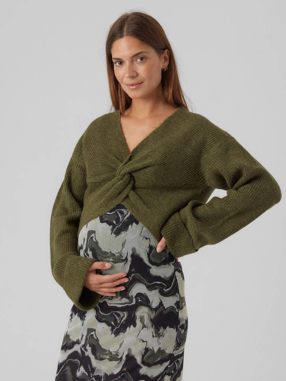 MAMALICIOUS Sweater 'MLSvala' in Dark Green Sonderangebot der Fabrik
