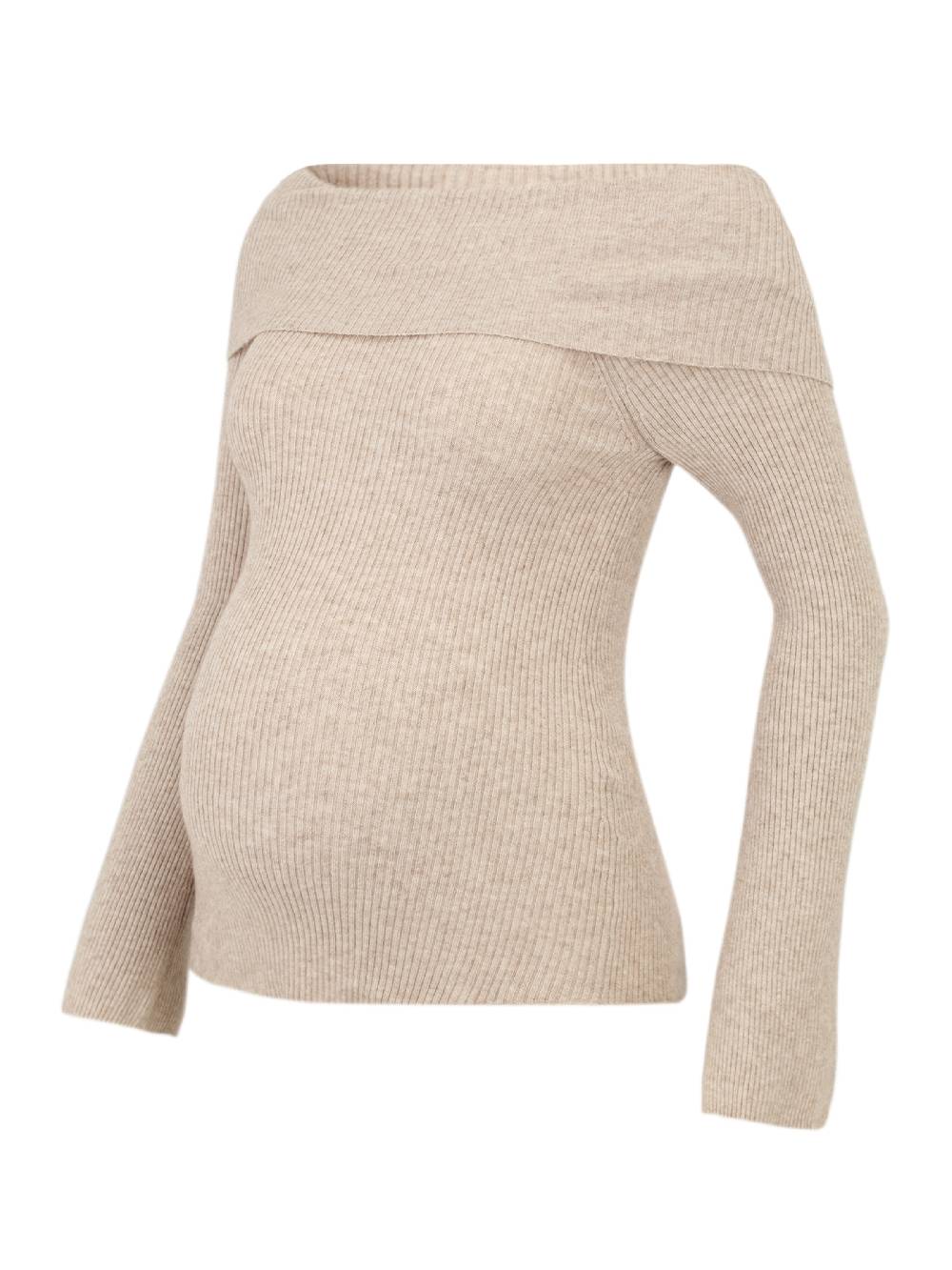 Only Maternity Sweater 'OLMJAYDEN' in Light Brown Fabrikladen