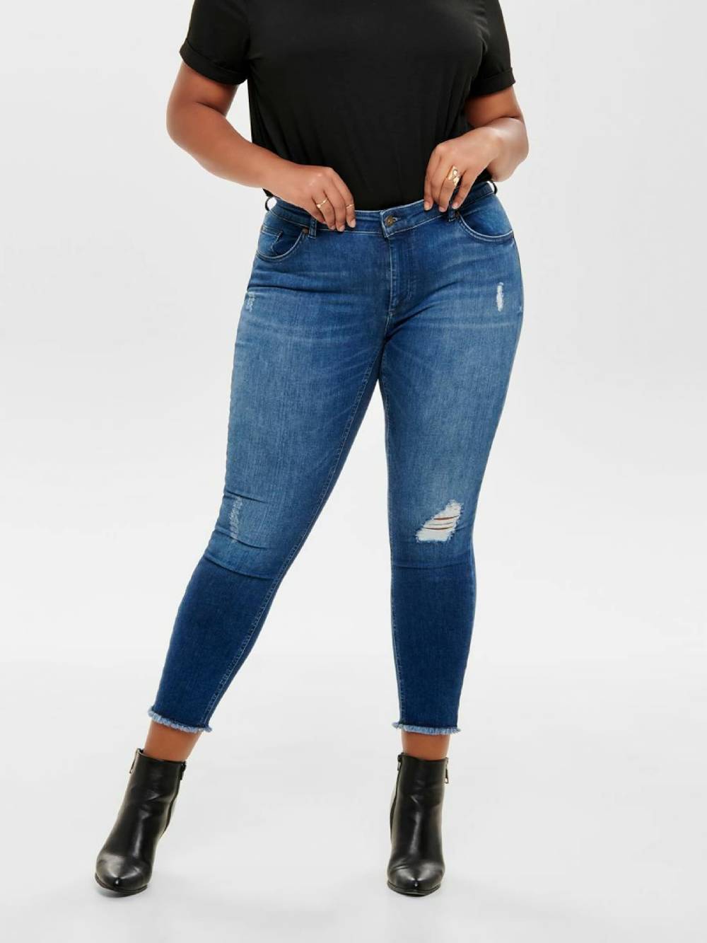 ONLY Carmakoma Skinny Jeans 'Willy' in Blue Denim Günstig kaufen