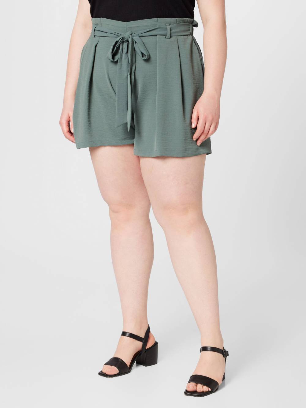 ABOUT YOU Curvy Loose fit Pleat-Front Pants 'Lia' in Pastel Green Flash Sale