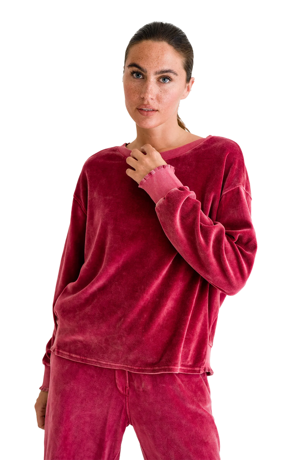 Love Joy Victory Velvet SWEATSHIRT ROSE Super Sparpreis