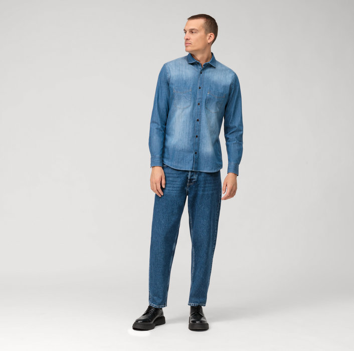 Oblymp CasualFreizeithemd, regular fit, Kent, Blau Tiefpreis