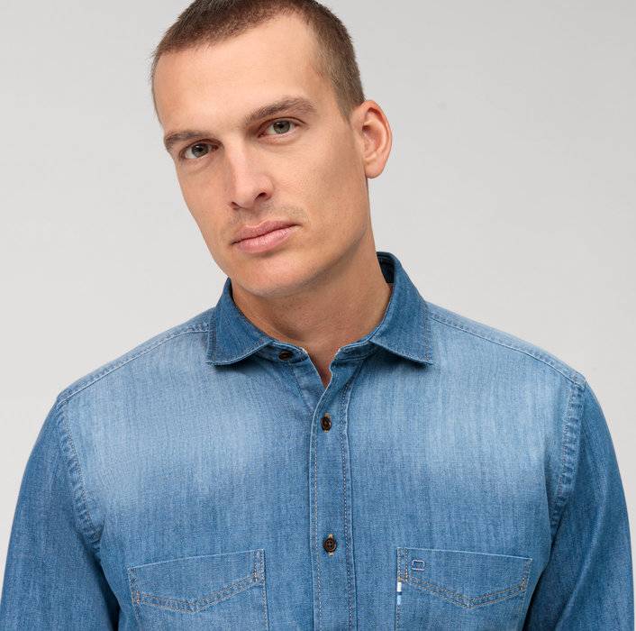 Oblymp CasualFreizeithemd, regular fit, Kent, Blau Tiefpreis
