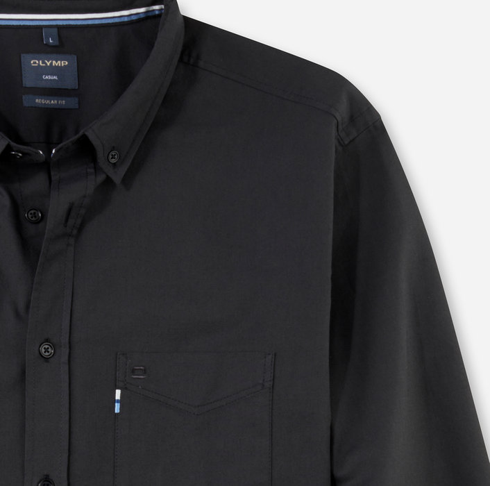 Oblymp CasualFreizeithemd, regular fit, Button-down, Schwarz Bis zu 65% Rabatt