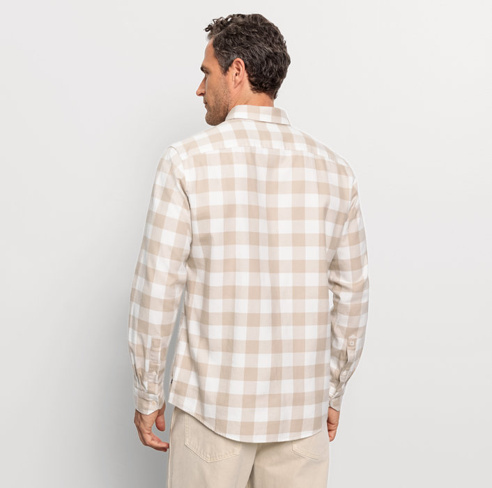 Oblymp Casual, Freizeithemd, regular fit, Button-down, Beige Schlussverkauf