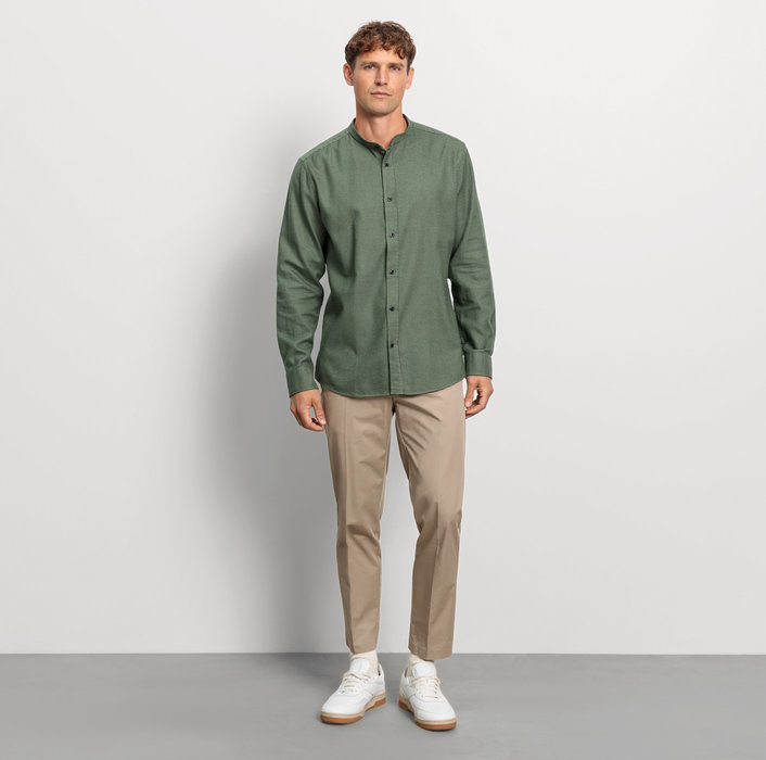 Oblymp Casual, Freizeithemd, regular fit, Stehkragen, Oliv Versandkostenfrei