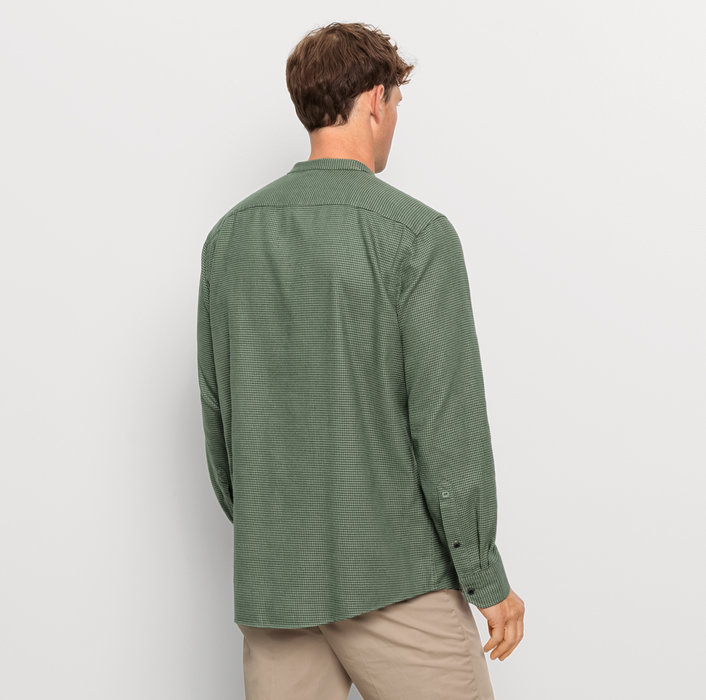 Oblymp Casual, Freizeithemd, regular fit, Stehkragen, Oliv Versandkostenfrei