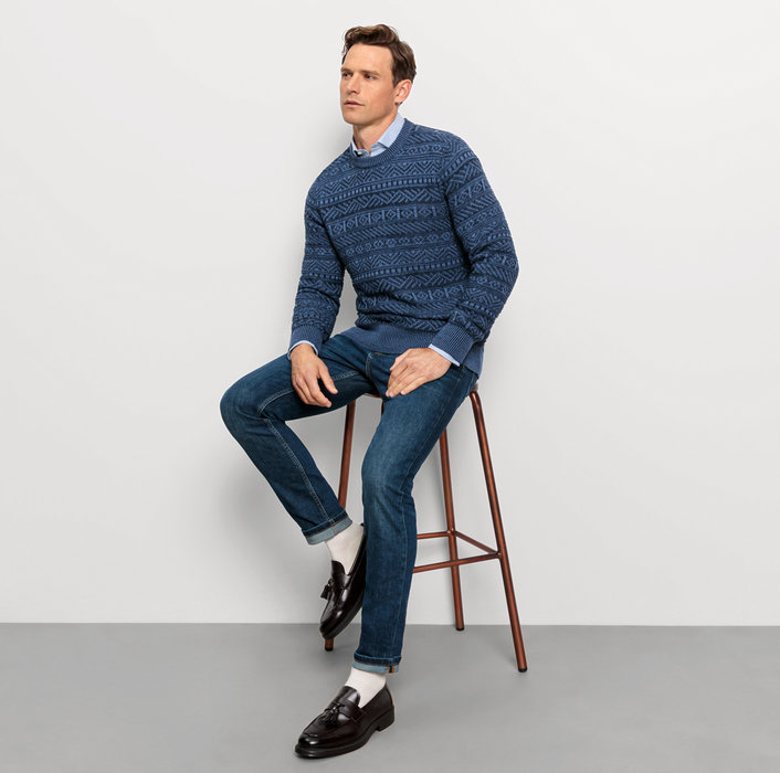 Oblymp Casual Strick, Pullover, Marine Flash Sale