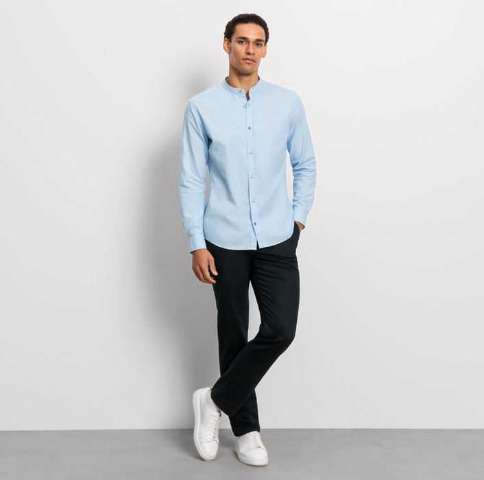 Oblymp Casual, Freizeithemd, regular fit, Stehkragen, Bleu Exklusivangebot