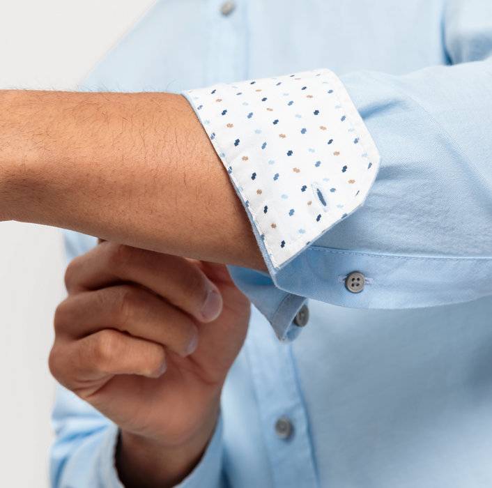 Oblymp Casual, Freizeithemd, regular fit, Stehkragen, Bleu Exklusivangebot