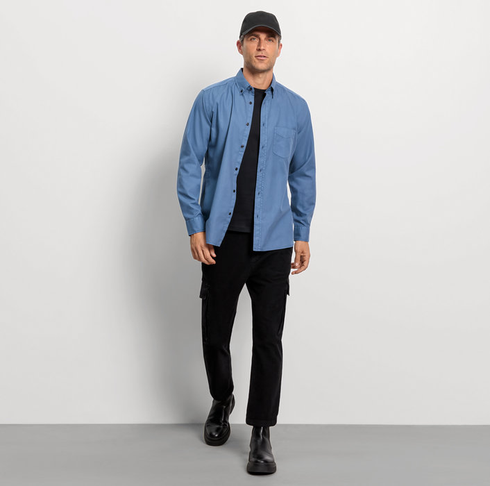 Oblymp Casual, Freizeithemd, regular fit, Button-down, Marine Vatertagsangebot