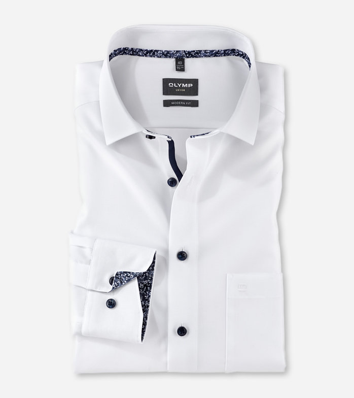 Oblymp Luxor, Businesshemd, modern fit, Global Kent, Weiß