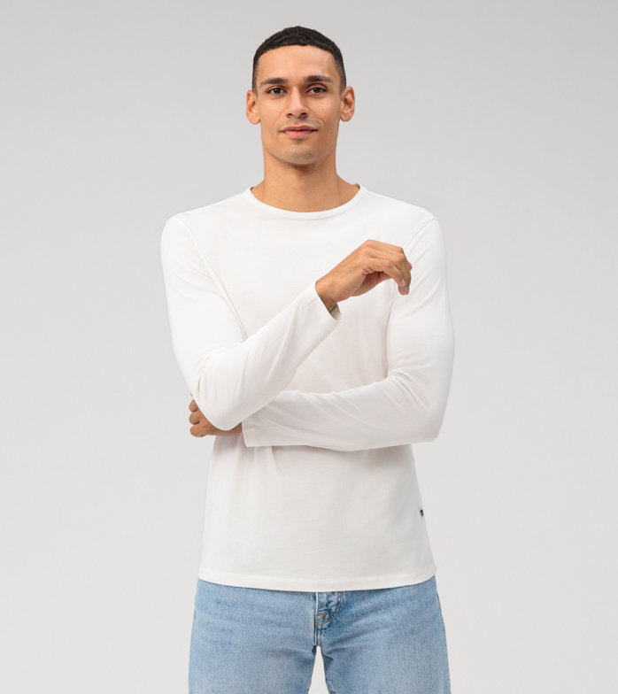 Oblymp Casual Wirk, Longsleeve, Off White