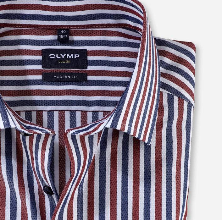 Oblymp Luxor, Businesshemd, modern fit, Global Kent, Dunkelrot Schlussverkauf