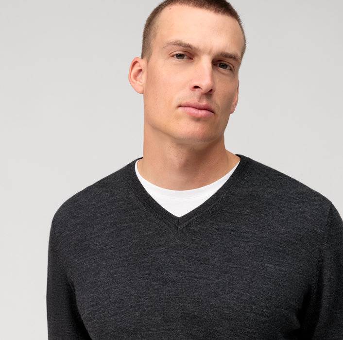 Oblymp Casual Strick, Pullover, Graphit Fabrikverkauf