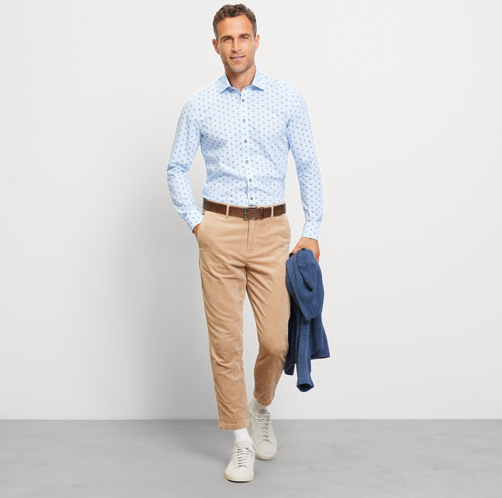 Oblymp Level Five, Businesshemd, body fit, New York Kent, Bleu Flash Sale