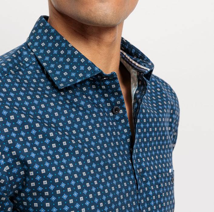 Oblymp Casual, Freizeithemd, regular fit, Kent, Marine Kostenloser Versand international