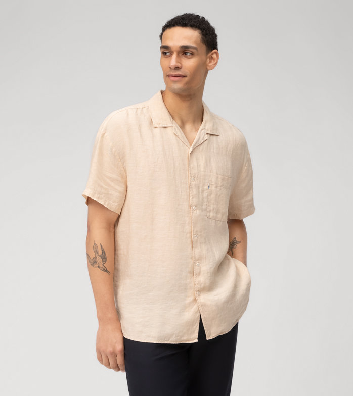 Oblymp Boris Herrmann X OLYMP, relaxed fit, Reverskragen, Beige