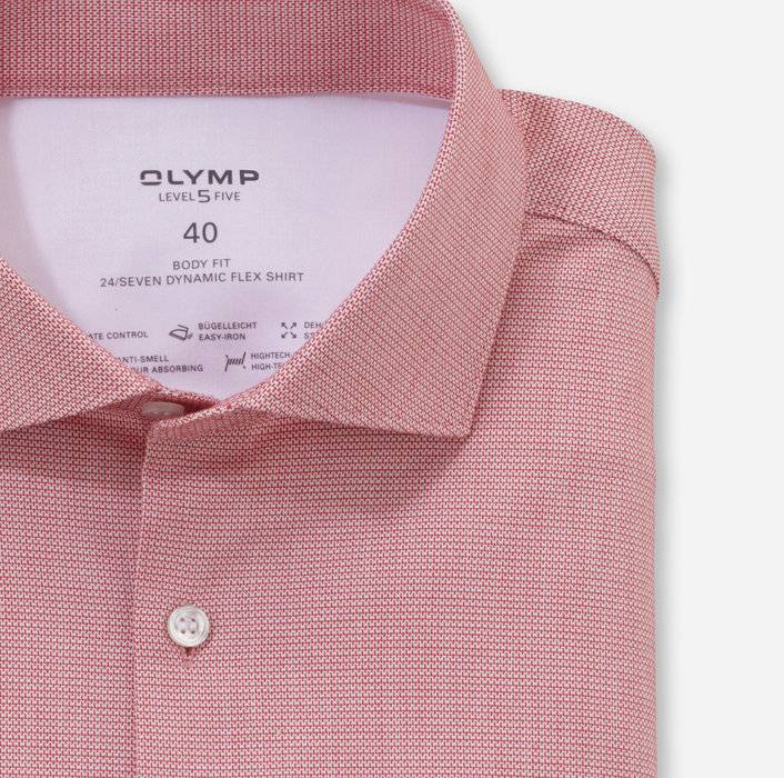 Oblymp Level Five 24/Seven, Businesshemd, body fit, Kent, Rot Preisnachlass