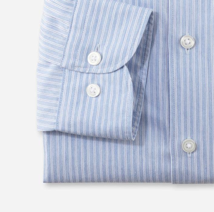 Oblymp Level Five garment washed, Businesshemd, body fit, Haifisch, Bleu Zeitlich begrenztes Angebot