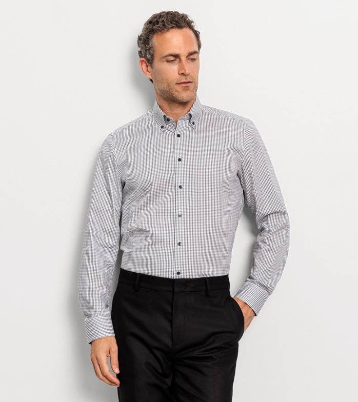 Oblymp Level Five, Businesshemd, body fit, Button-down, Schwarz
