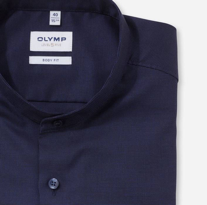 Oblymp Level Five, Businesshemd, body fit, Stehkragen, Marine Tägliche Deals