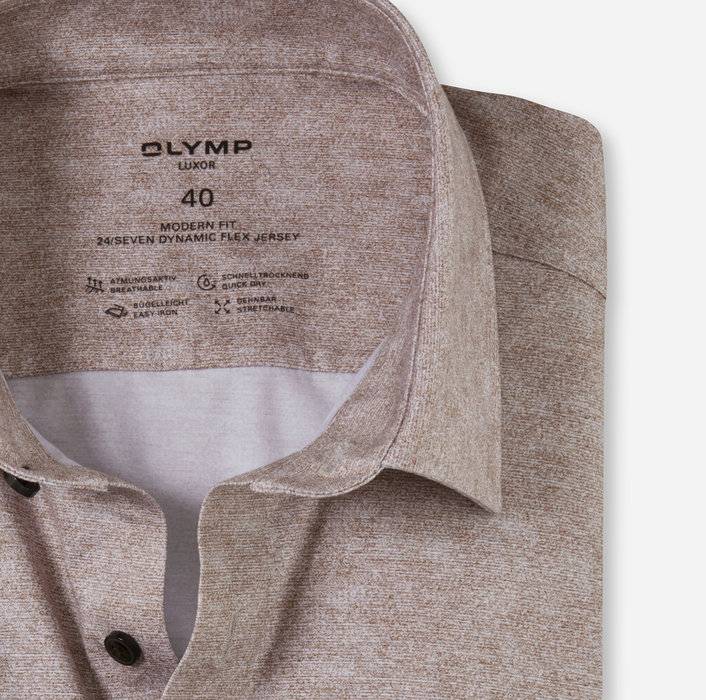 Oblymp Luxor 24/Seven, Businesshemd, modern fit, New Kent, Braun Neueste Stile