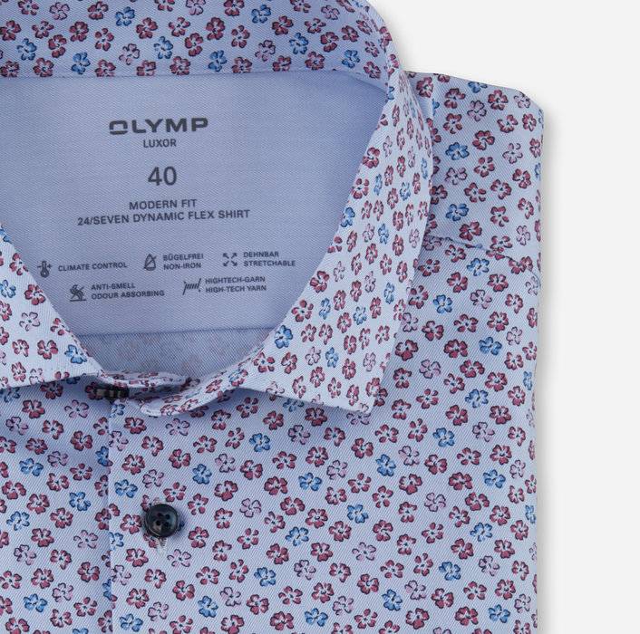 Oblymp Luxor 24/Seven, Businesshemd, modern fit, Modern Kent, Rosenholz Vierteljährliche Förderung