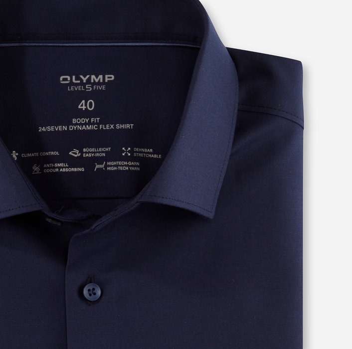 Oblymp Level Five 24/Seven, Businesshemd, body fit, Modern Kent, Marine Kostenloser Versand international