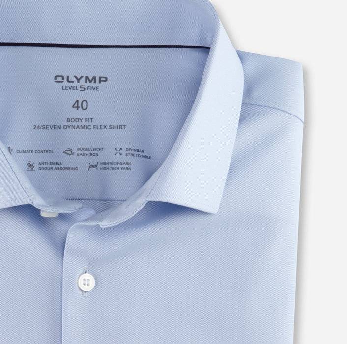 Oblymp Level Five 24/Seven, Businesshemd, body fit, Modern Kent, Bleu Fabrikladen