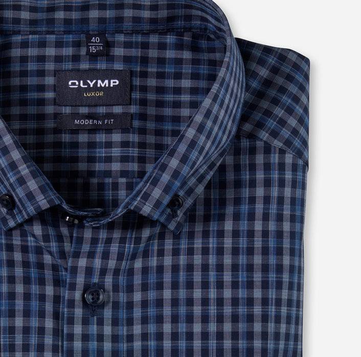 Oblymp Luxor, Businesshemd, modern fit, Button-down, Marine Günstiger Verkauf
