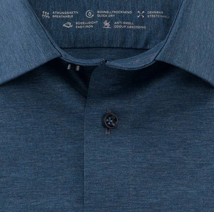 Oblymp Luxor 24/Seven, Businesshemd, modern fit, New Kent, Rauchblau Räumungsverkauf