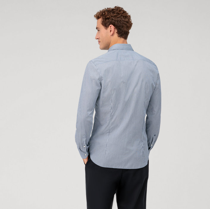 Oblymp Level Five garment washed, Businesshemd, body fit, Kent, Marine Online