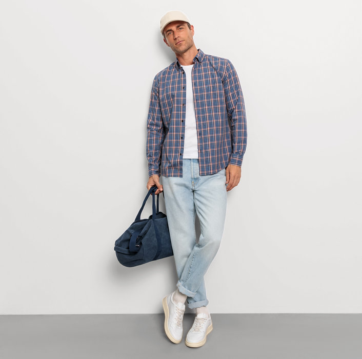 Oblymp Casual, Freizeithemd, regular fit, Button-down, Marine Neuheiten