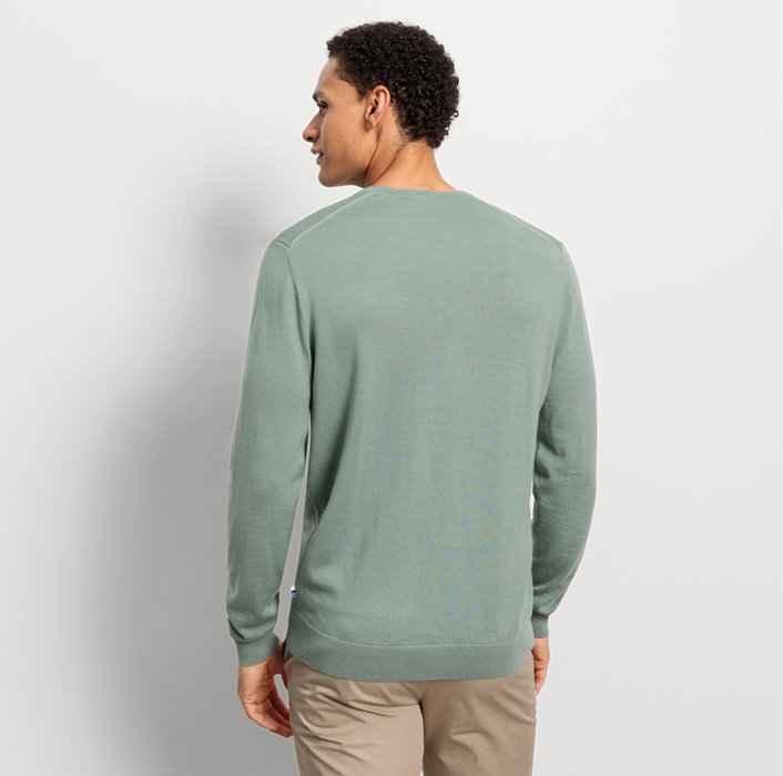 Oblymp Casual Strick, Pullover, Grau-Grün Kostenlose Rückgabe