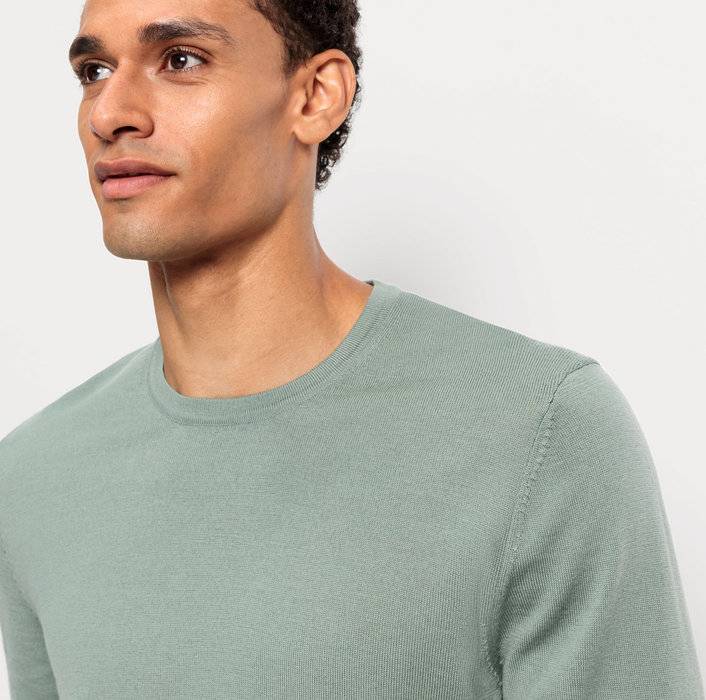 Oblymp Casual Strick, Pullover, Grau-Grün Kostenlose Rückgabe
