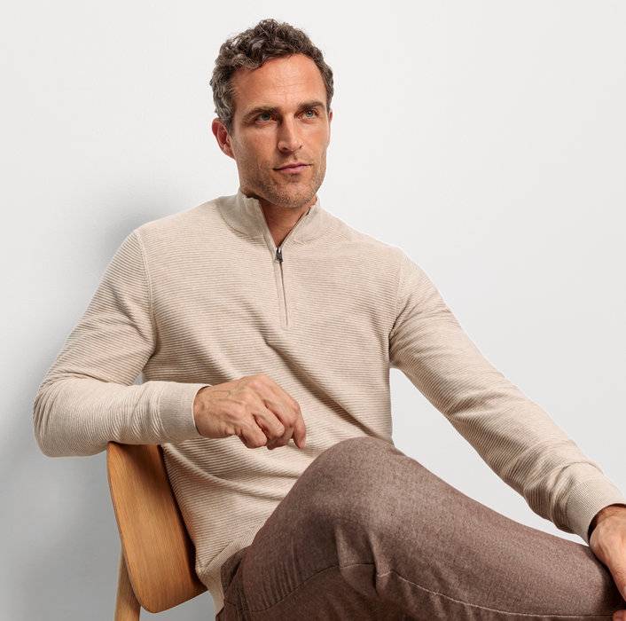 Oblymp Casual Strick, Pullover, Hellbeige Sonderangebot der Fabrik