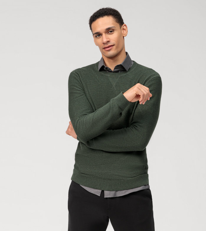 Oblymp Casual Strick, Pullover, Grau-Grün