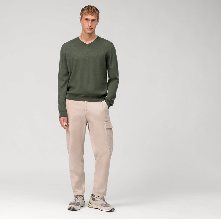 Oblymp Casual Strick, Pullover, Oliv Super Rabatt