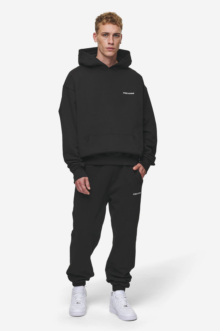 ﻿Pegador Logo Oversized Hoodie Washed Black Saisonale Angebote