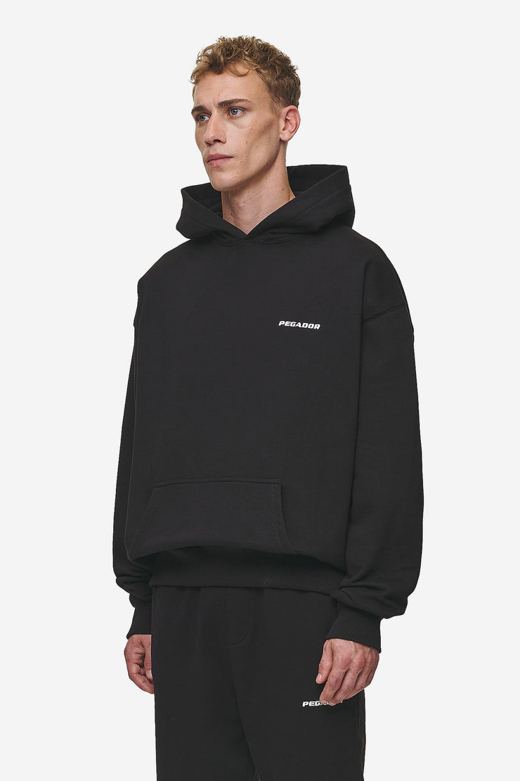 ﻿Pegador Logo Oversized Hoodie Washed Black Saisonale Angebote