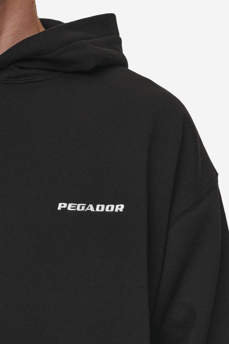 ﻿Pegador Logo Oversized Hoodie Washed Black Saisonale Angebote