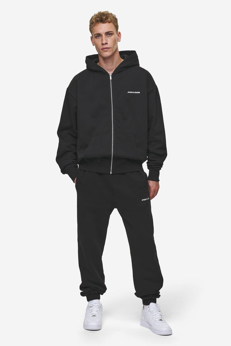 Pegador Logo Oversized Sweat Jacket Washed Black Tiefpreis