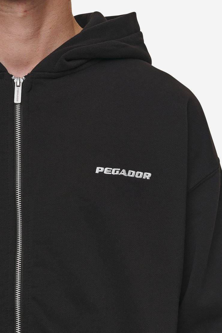 Pegador Logo Oversized Sweat Jacket Washed Black Tiefpreis