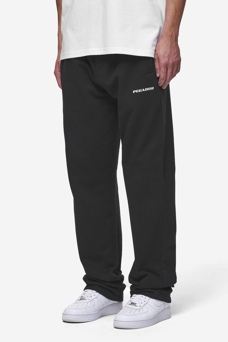 Pegador Logo Wide Sweat Pants Washed Black Kostenlose Rückgabe